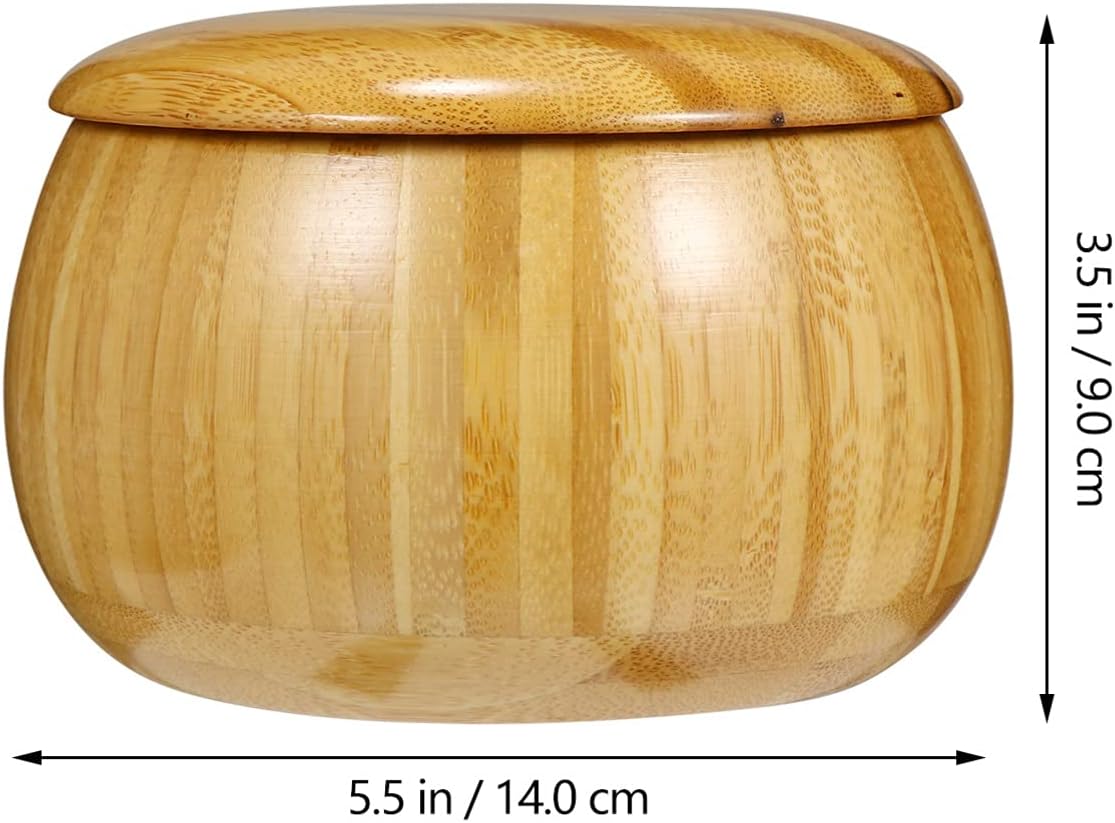 Cabilock Wooden Knitting Bowls 1pc Wool Bowl Ceramic Knitting Bowl Crocheting Supplies Unique Yarn Bowls Crochet Yarn Holder Handmade Crochet Wood Bowl - Wooden Decorate