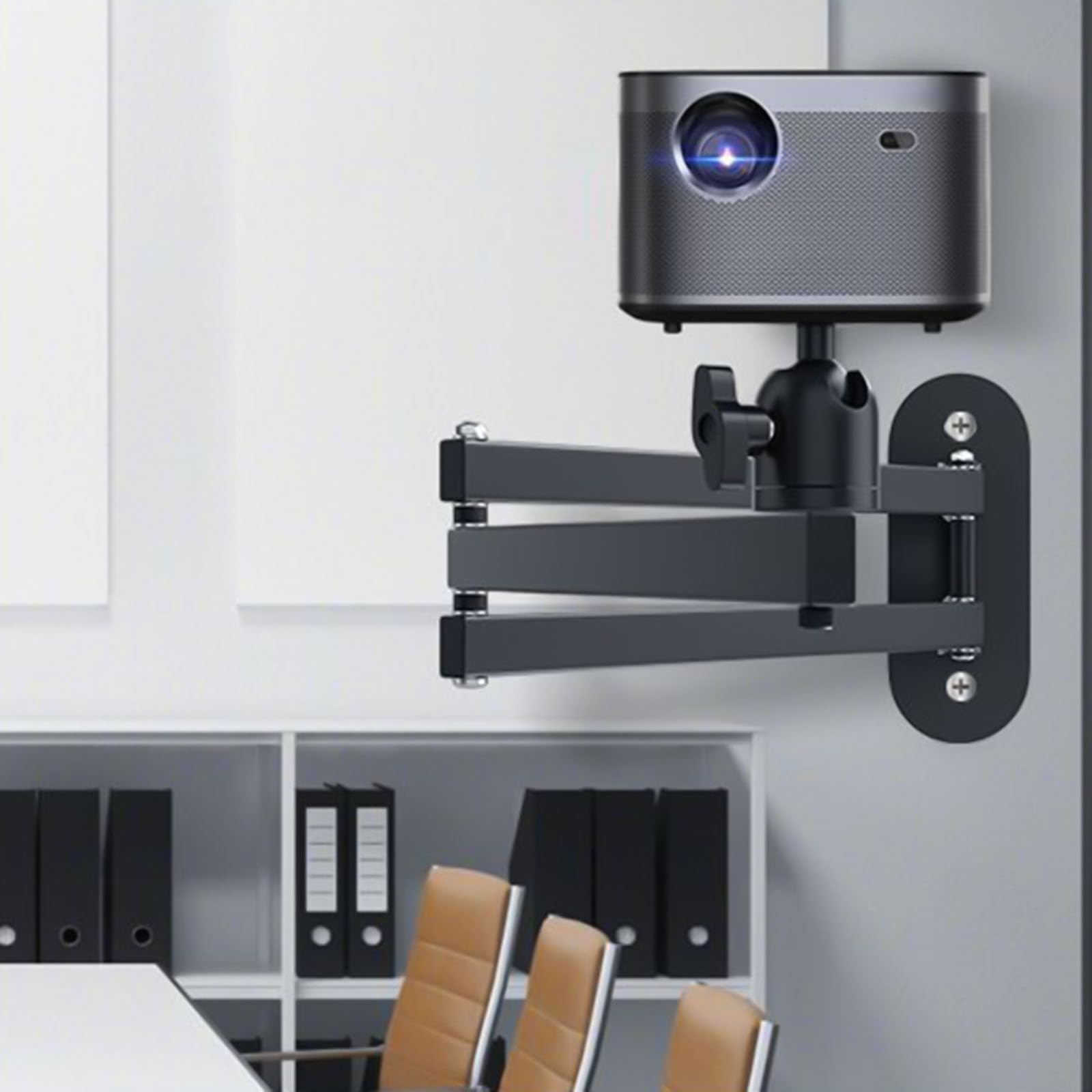 Staffa regolabile per proiettore da soffitto e parete, con giunto integrato per una facile installazione