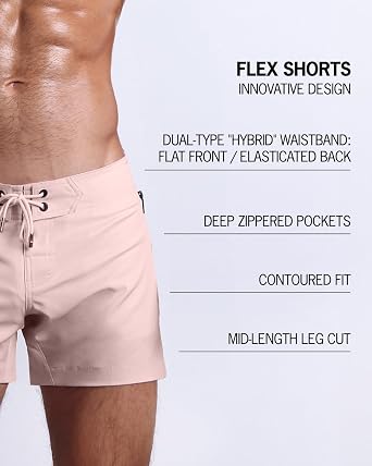 Bang Men's Swimwear - Flex Shorts - Adjustable Quick-Dry Premium Beach Trunks