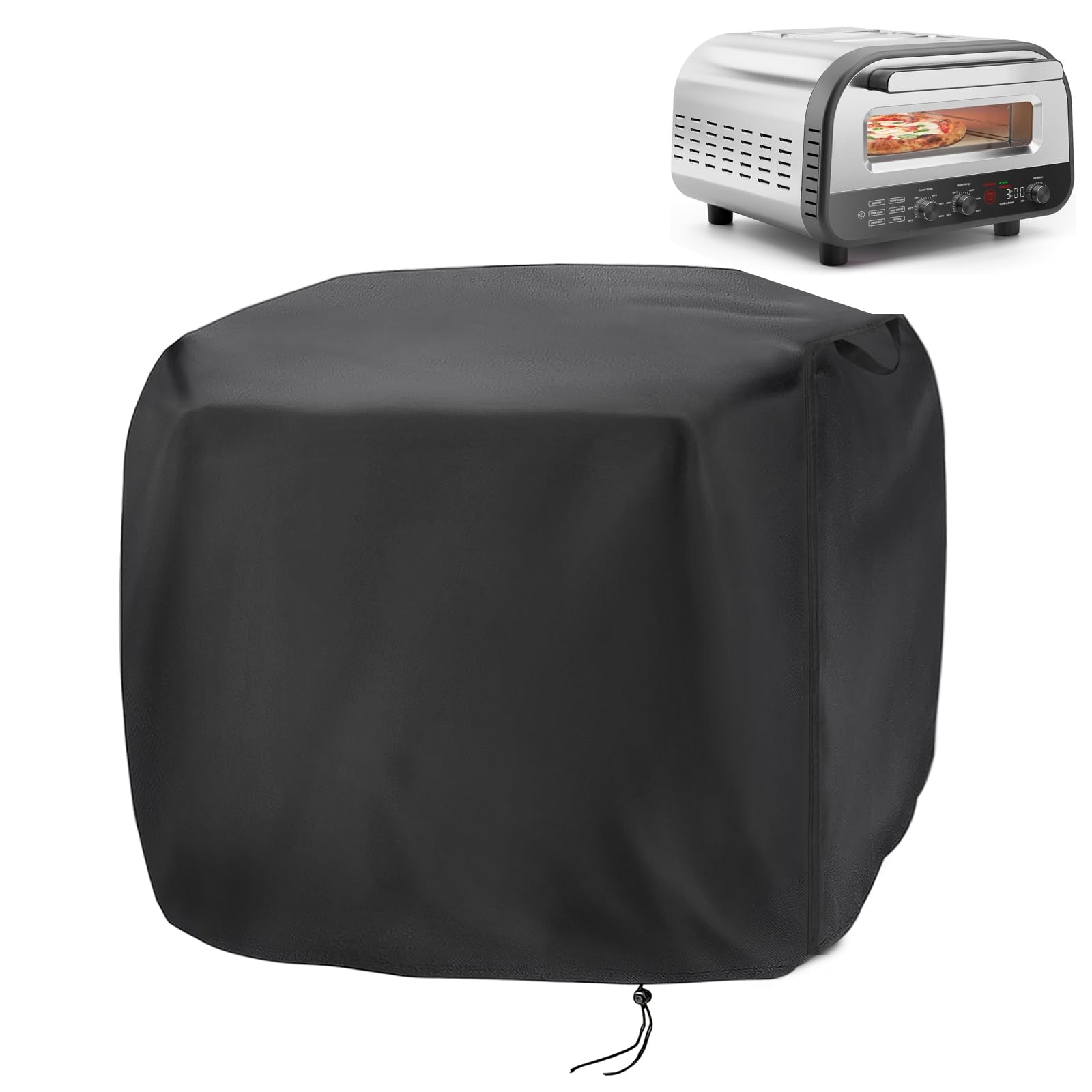 CHEFMAN - Cubierta para horno de pizza para interior y exterior, impermeable, para horno de pizza de 12 pulgadas, para interiores y exteriores, 19 pulgadas de largo x 17 pulgadas de ancho x 11