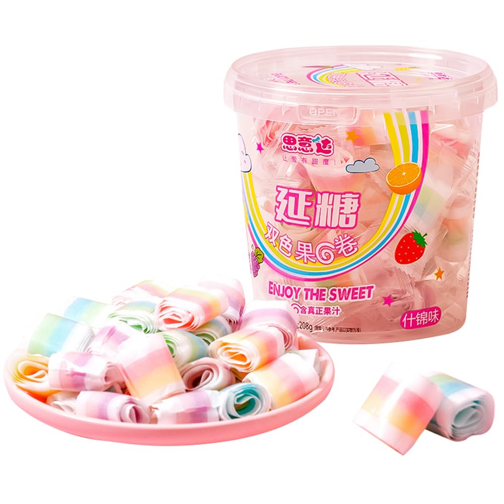 Amazon.co.jp: レインボーロールキャンディ フルーツ味 虹色ロール 