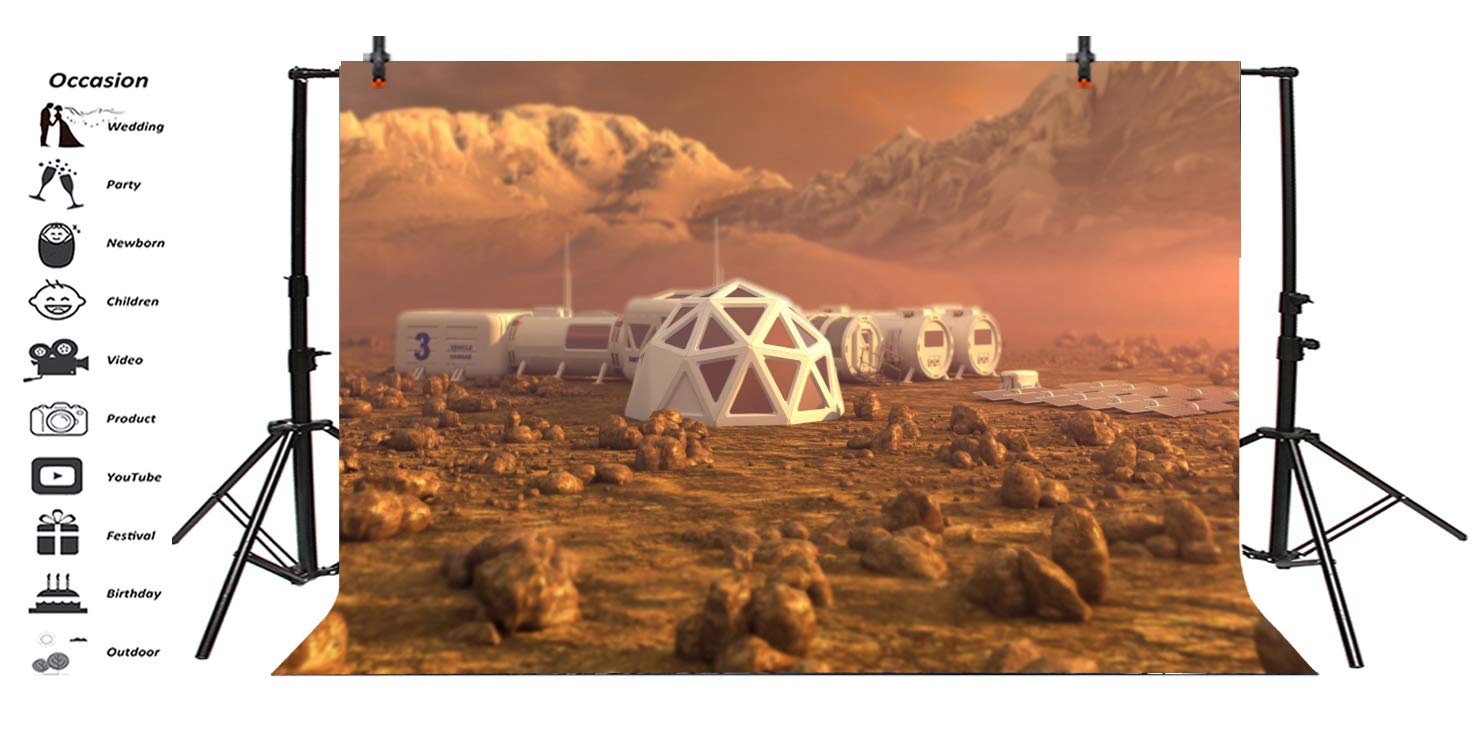 Space Photo Booth 8x6ft Mars Rover Backdrop - Mars Surface Exploration ...
