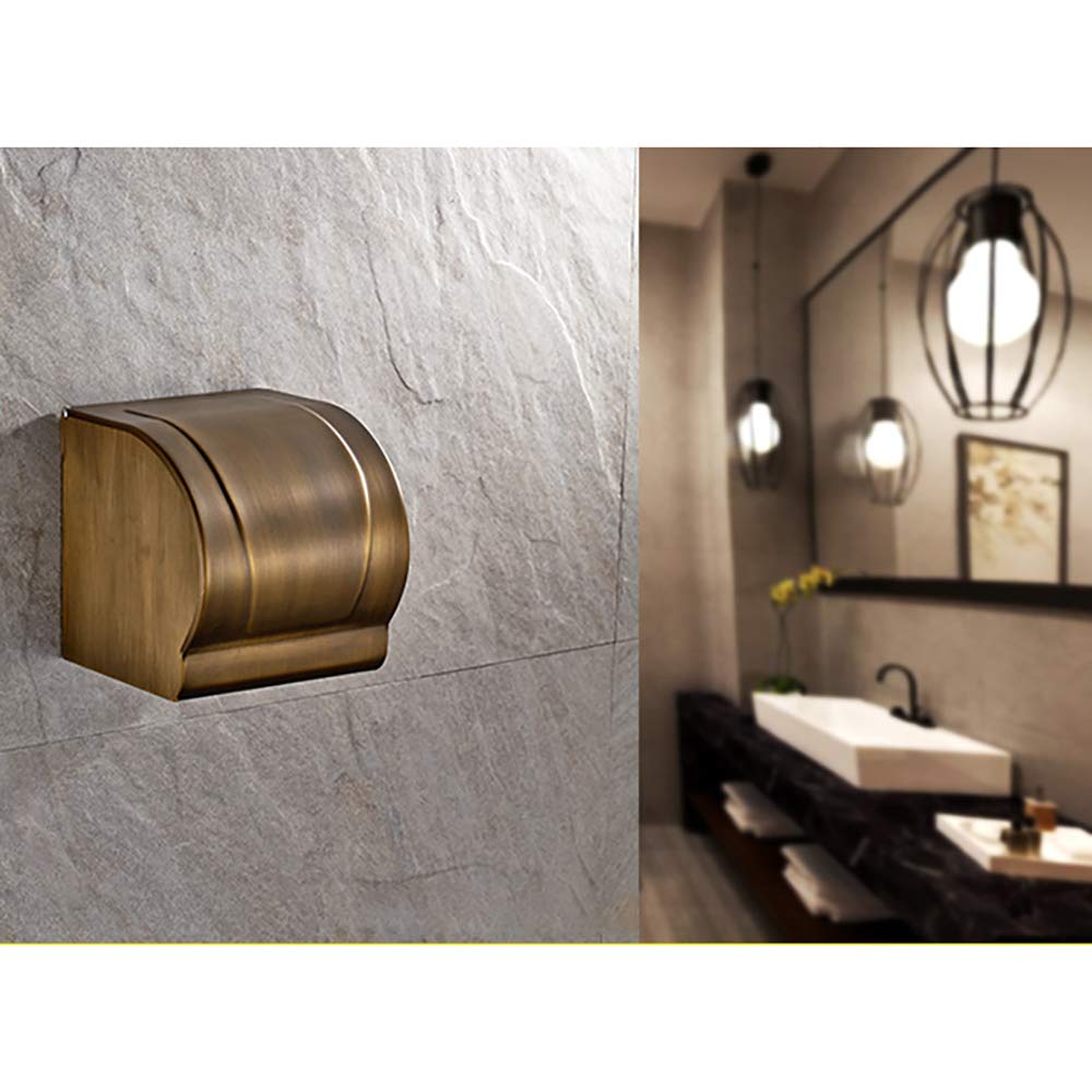 Portarrollos para Papel Higiénico de Pared con Estante Retro Latón Porta Rollos de Papel Higienico Accesorios de Baño, Portarrollos Baño para Cocina y Baño