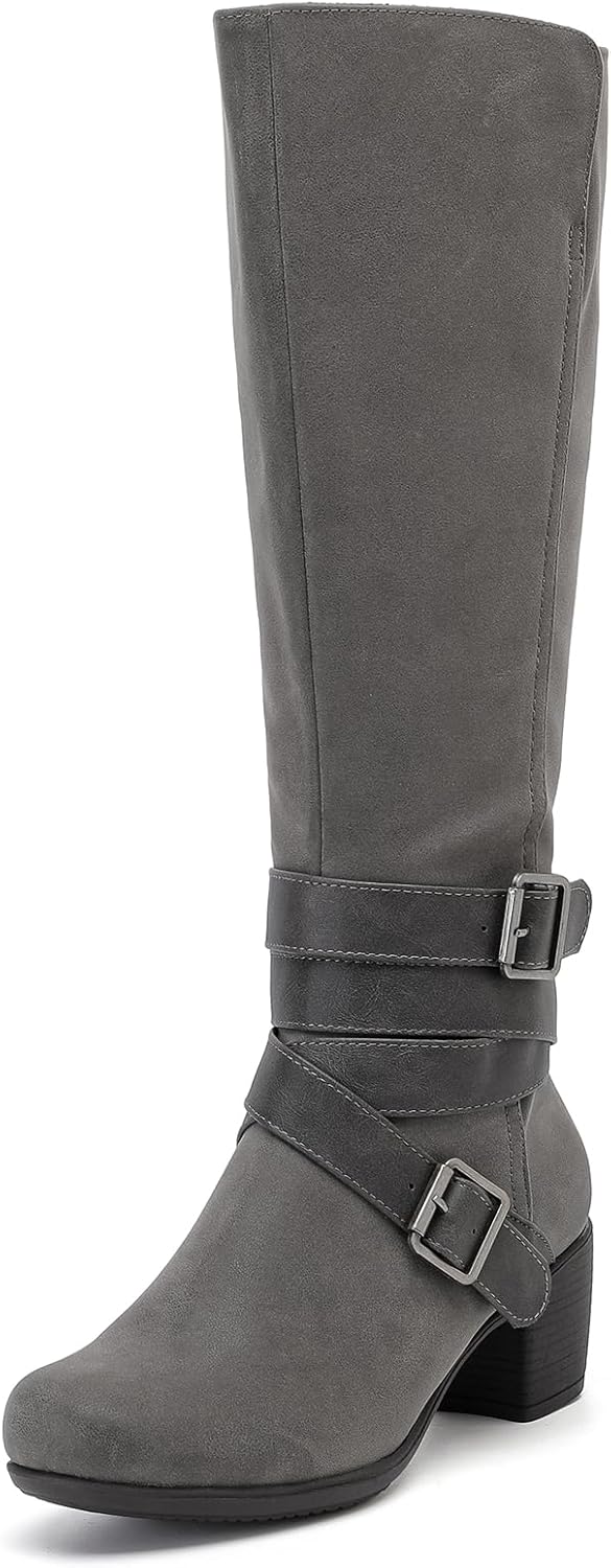 Knee High Boots for Women Chunky Heel Casual Comfort Pointed Toe Boot Womens Fashion Fall Winter Knee-High Boots. - Image 3