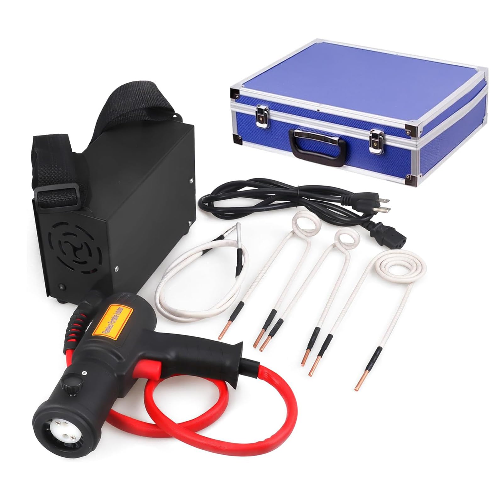 XYFGODEM 1500W Induction Heater, Magnetic Flameless, Heat Tool with 4 Coils and Tool Box, to Remove Rusty Screws, Blue