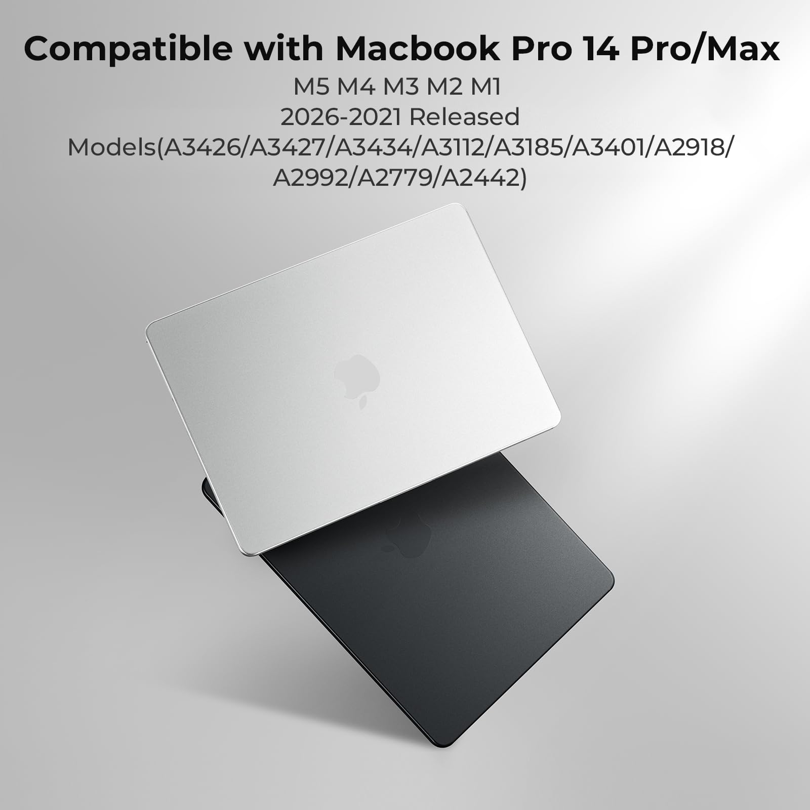 BlueSwan PP Coque MacBook Pro 14 Pouces 2026-2021 M5 M4 M3 M2 M1 Pro Max, Étui Protection Durable Anti-Rayures Noir