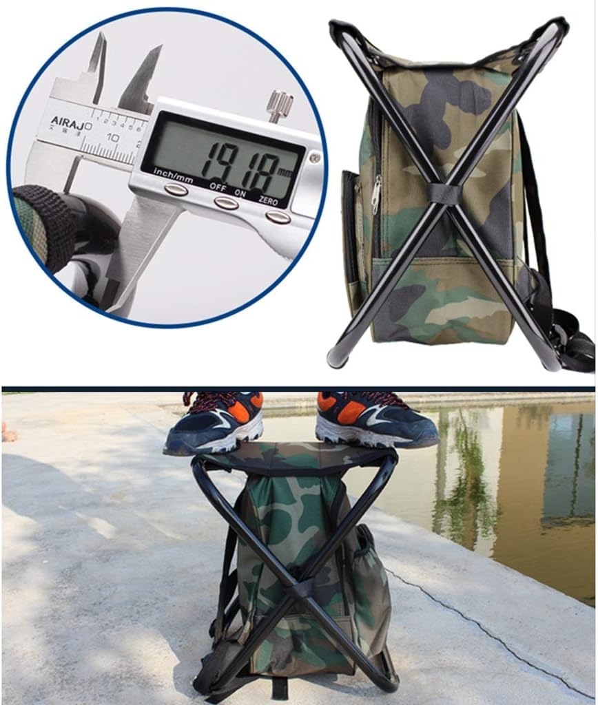 sgabello da campeggio, Sedia a zaino deluxe, sgabello pieghevole con Zaini da pesca multicolori Sgabello portatile esterno