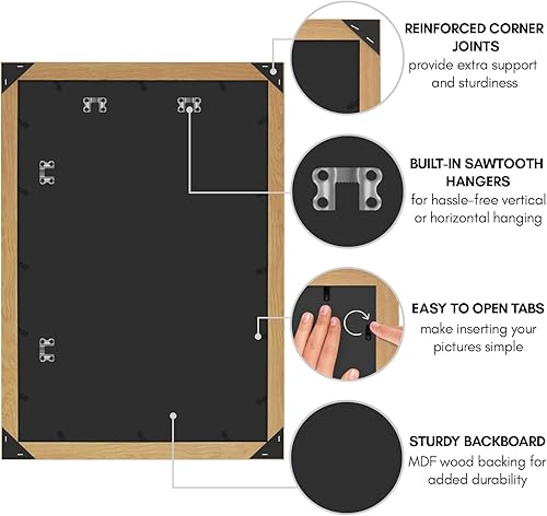 Vista 954 de Americanflat - Marco para póster de 71 x 74 cm con plexiglás pulido, portarretratos negro de madera industrializada, Epic Collection, marco ancho
