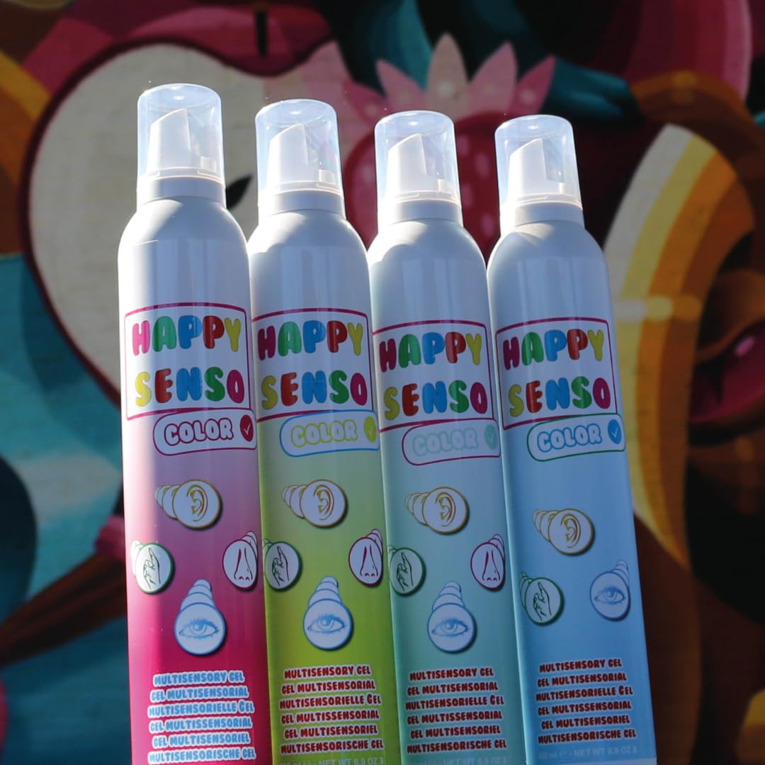 Gel sensoriel Happy Senso Artist aux propriétés multisensorielles - 300 ml en différentes couleurs et parfums - Entendez, sentez, voyez et sentez en un seul (neutre, bleu)