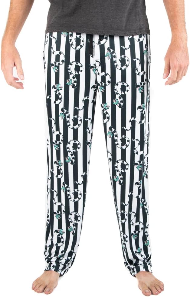 Bioworld BEETLEJUICE AOP Striped Sleep Pajama Pants
