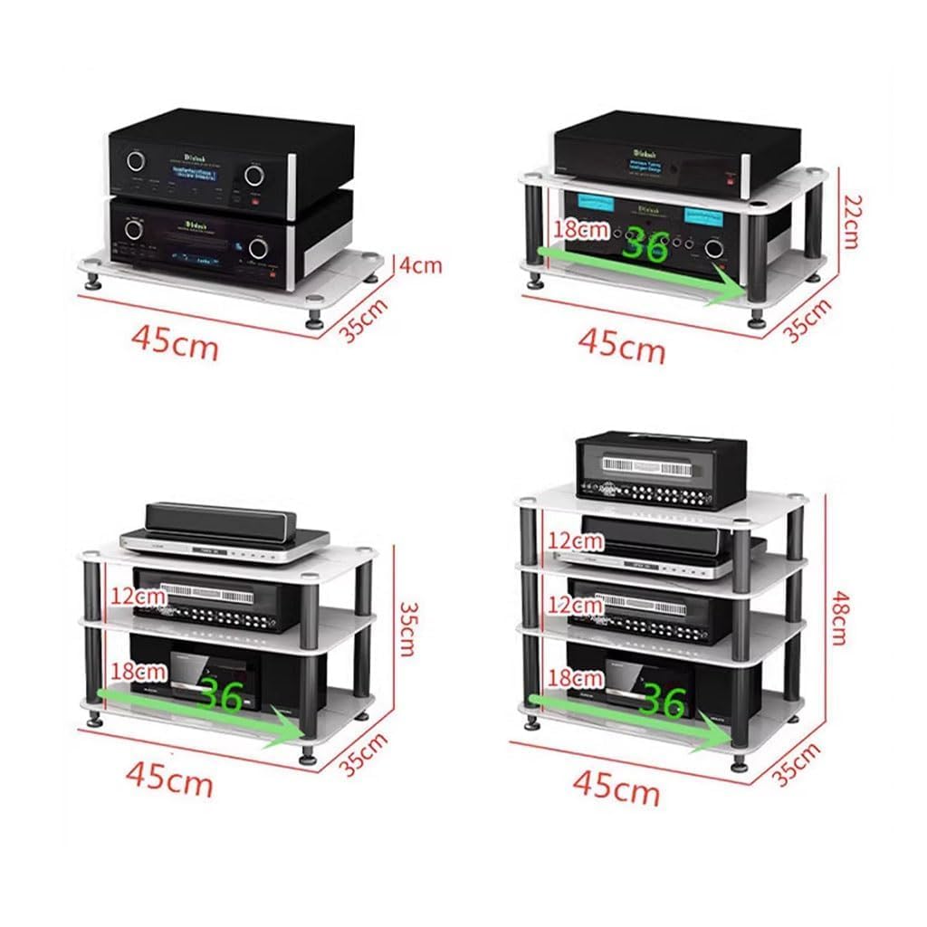 3-poziomowa szafka audio HIFI, solidny stojak na audio MDF z odpornymi na wibracje nóżkami do odtwarzacza płyt audio AV i przechowywania kina domowego, nowoczesny design dla audiofilów