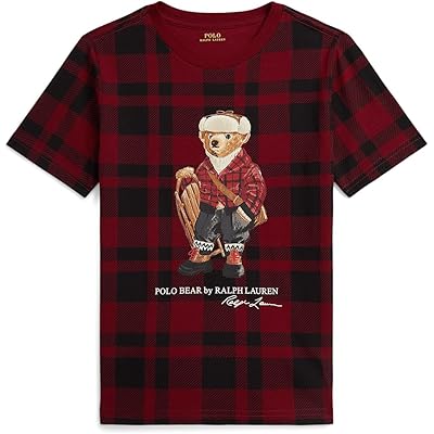 Мужская рубашка Polo Ralph Lauren Kids Plaid Polo Bear Cotton Tee (Toddler/Little Kid) hol25 bear edge holiday check