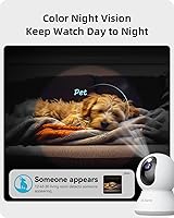 Vista 3 de Cámara de seguridad 2K, cámara para bebé y perros blurams 360 grados para seguridad en el hogar con seguimiento de movimiento inteligente