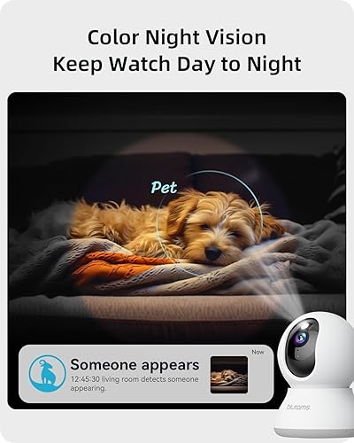 Miniatura 4 de Security Camera 2K blurams Baby Monitor Dog Camera 360-degree for Home Security w Smart Motion Tracking Phone App IR Night Vision Siren Works with