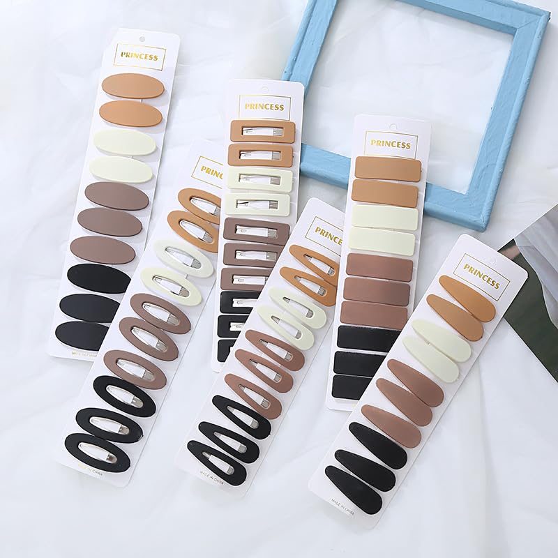 Miniatura 7 de LYDZTION 60 pinzas de pelo mate para mujeres y niñas, 2.36 pulgadas, neutros, cuadrados, elípticos, pinzas elípticas para cabello fino y grueso,