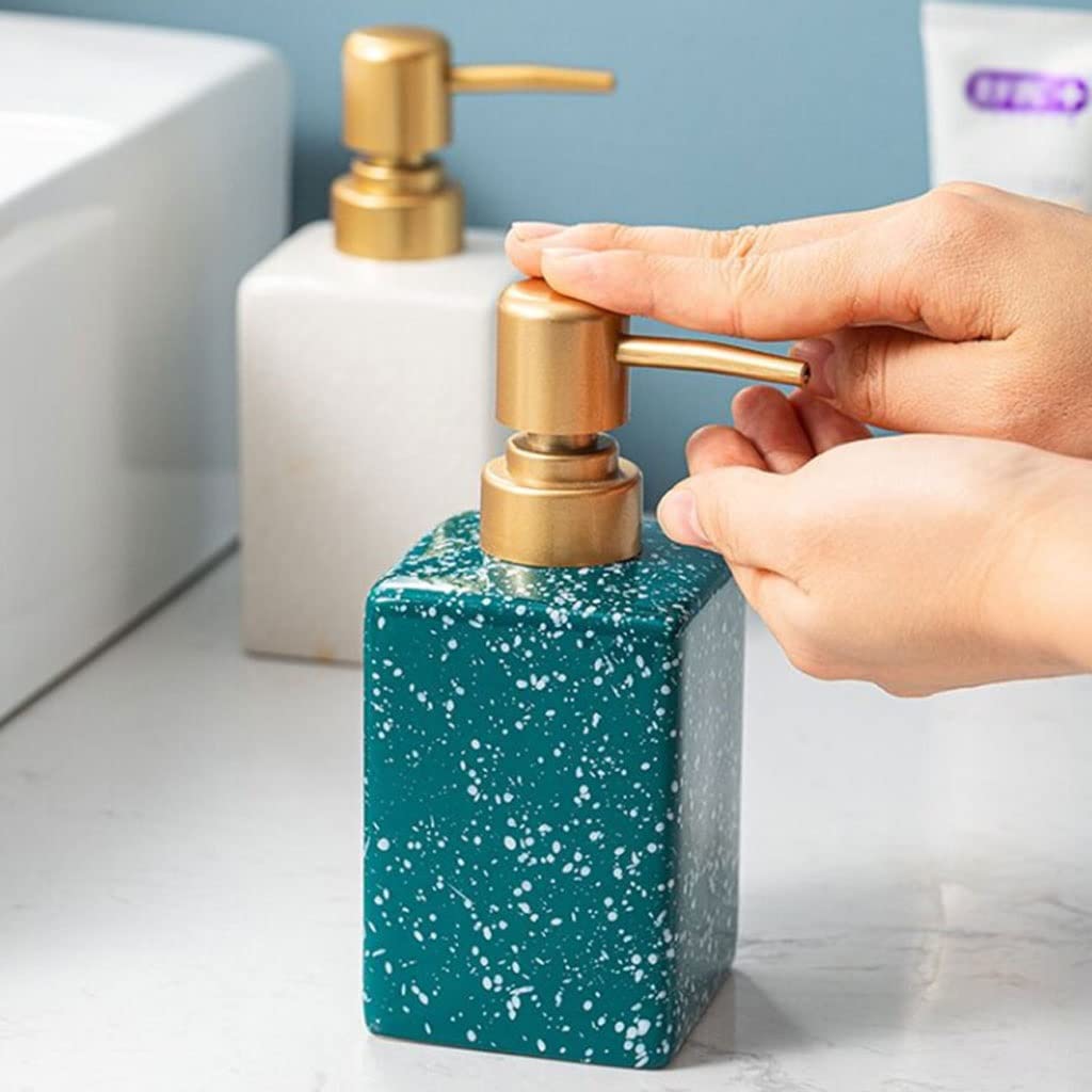 Dispenser di sapone per lozione in ceramica da 320 ml con testa a pressione per bottiglia di gel doccia shampoo liquido stile europeo B