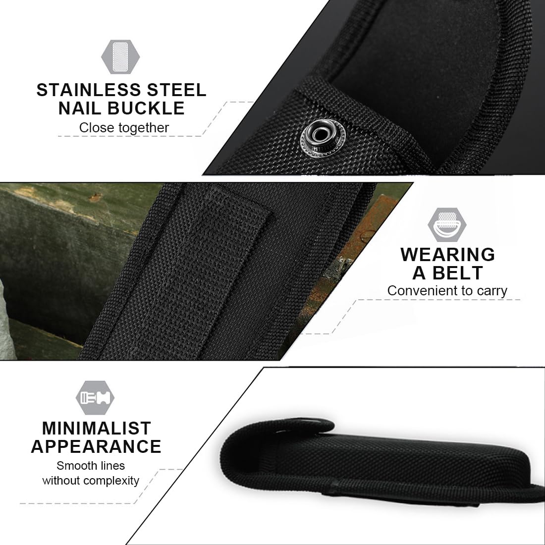 2 PCS Custodia in Nylon per Coltello Pieghevole - Porta Coltelli da Cintura con Sacchetto