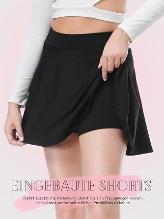 Skirt Women's Summer Large Elasticity Casual Basic Skirts A-line High Waist Trouser Skirt Lightweight Skater Skirt with Trousers Underneath Versatile Mini Skirt Tennis Skirt