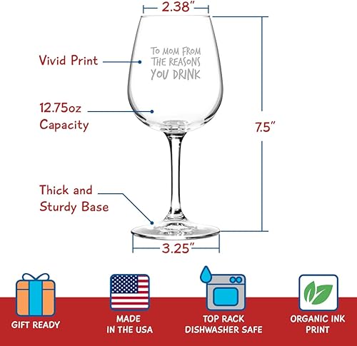 Miniatura 4 de Juego divertido de copas de vino y cerveza con texto en inglés "To Mom & Dad From the Reasons You Drinks" (12.75 onzas  16 onzas) - Cumpleaños para