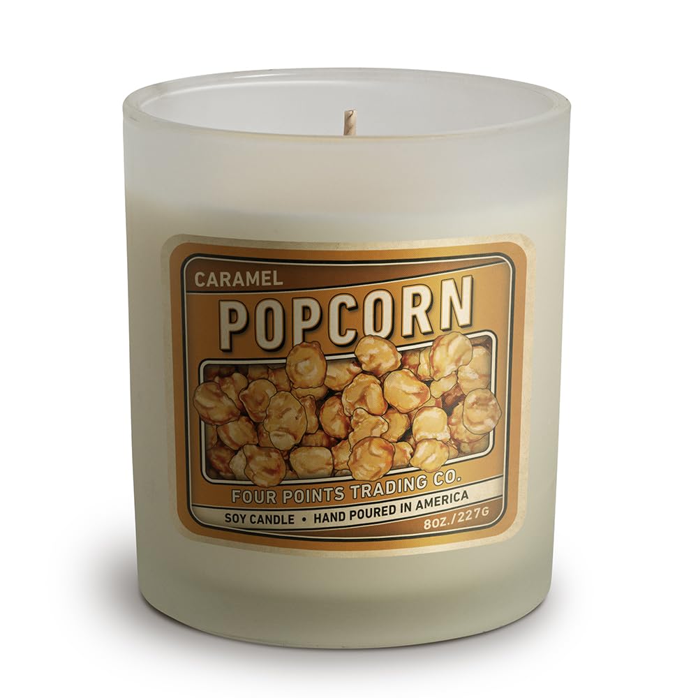 Vela perfumada de aromaterapia de soja con aroma de palomitas de maíz de caramelo con tarro