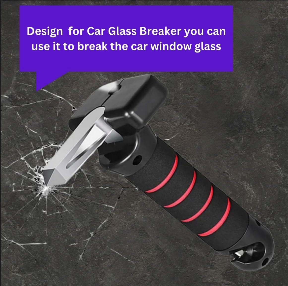 Multifunction Car Door Handle Assist for Seniors & Handicapped – Safe Support & Easy Access with Flashlight & Window Breaker & Seat Belt Cutter (Blue, 2 Pack)