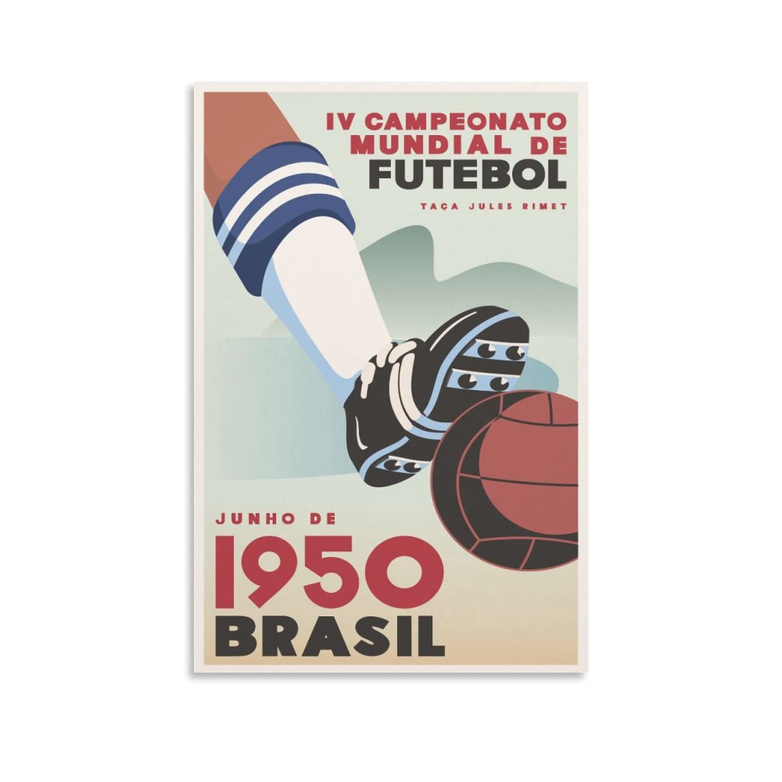 Coupe Du Monde 1950 Brésil – Rapport + Affiche Uruguay – Document Vintage