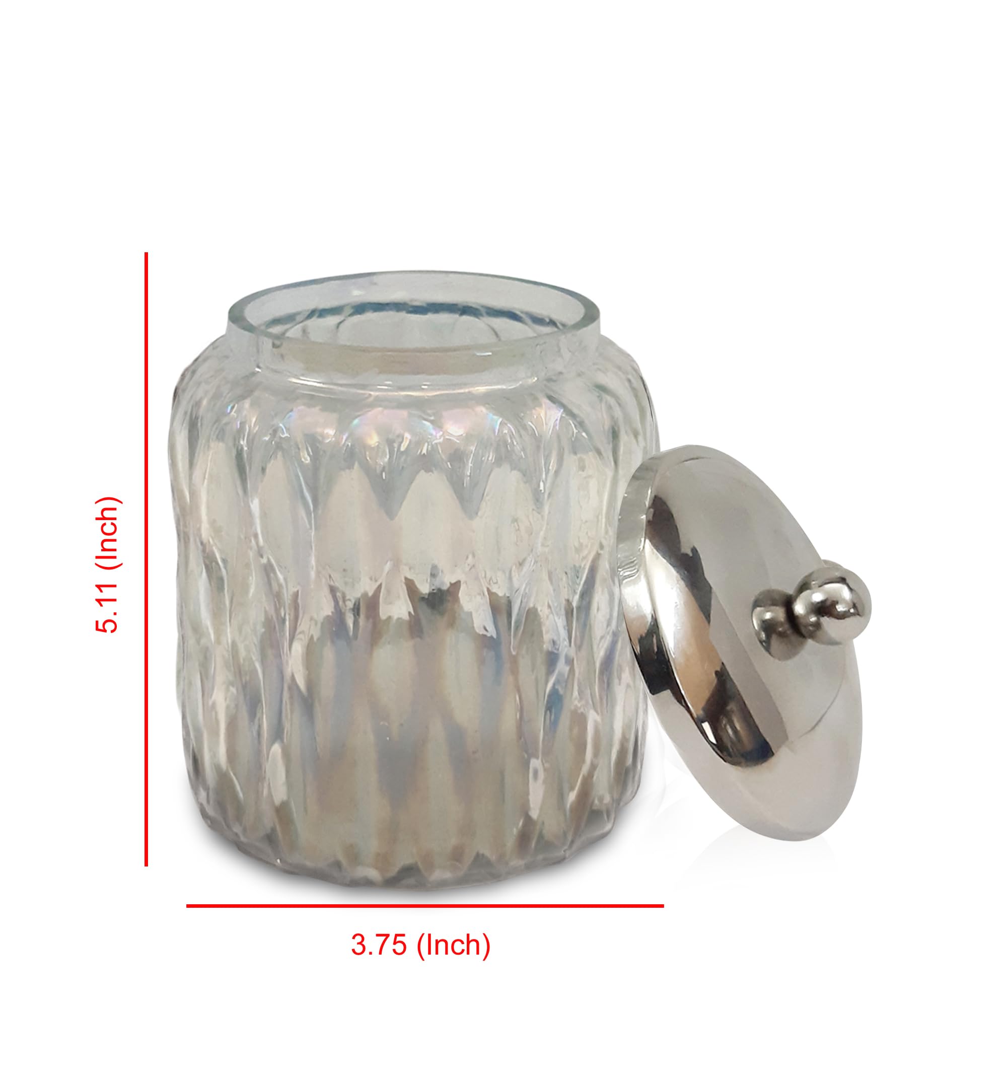 nu steel Glacier Rainbow Q Tip Holder Bathroom Vanity Glass Storage Organizer Canister, Apothekerglas für Wattestäbchen, runde Wattebällchen, Regenbogenglanz-Finish