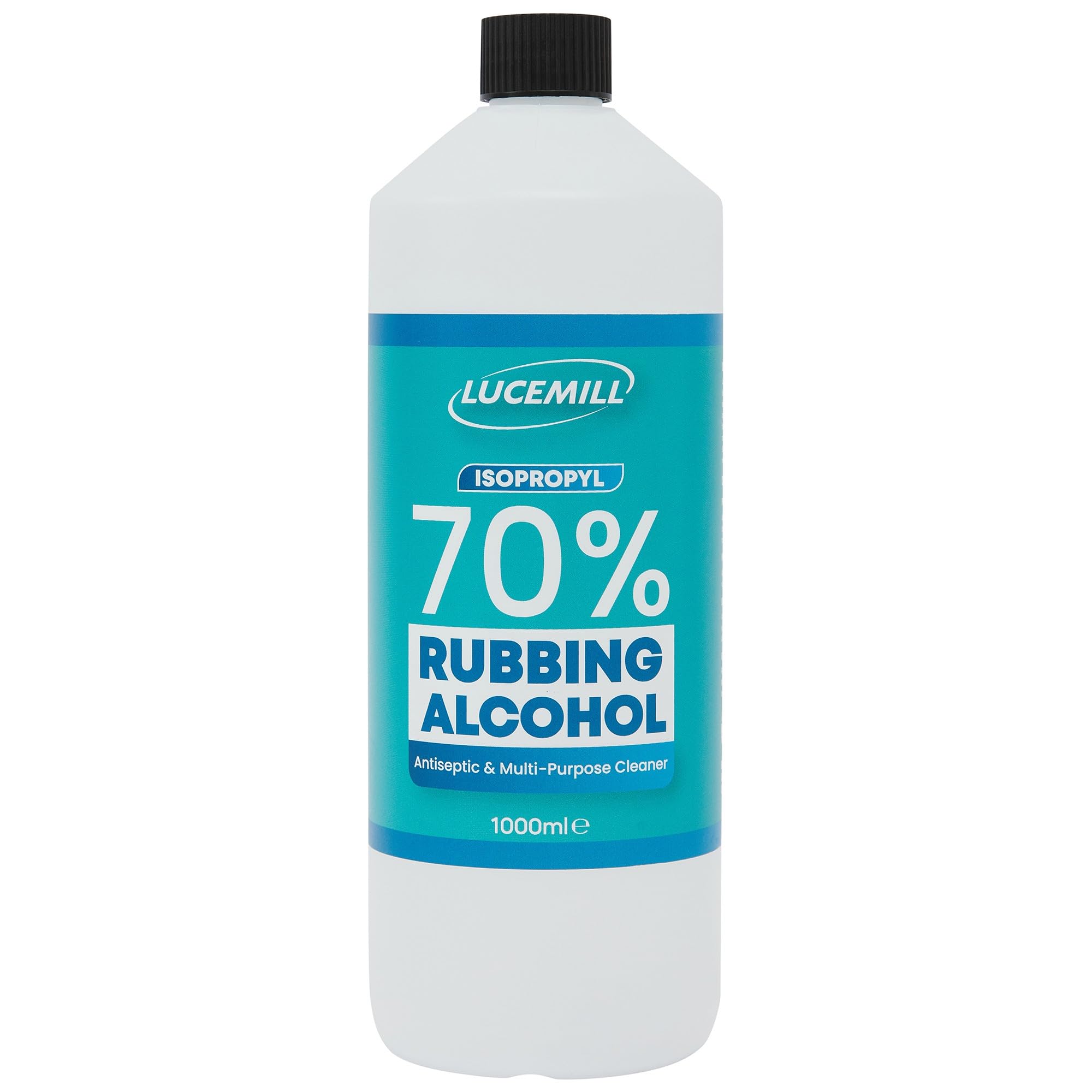 Lucemill 70% Rubbing alcohol | 1 litre | Super Strength IPA First Aid Antiseptic | 70% Isopropyl Alcohol | Clear Liquid