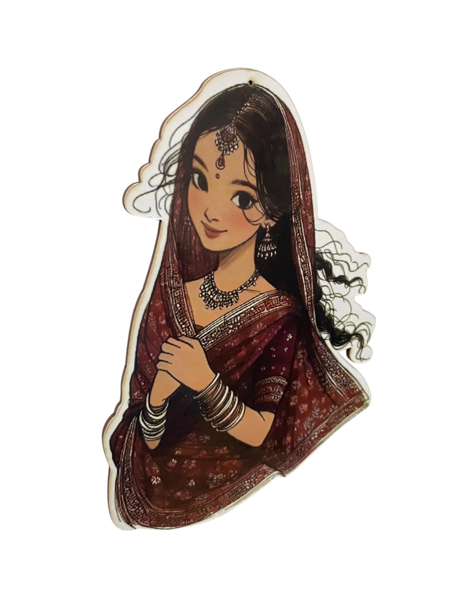 Nutts, Beautiful Wooden Bride MDF Art&Craft for Wedding Home Decoration, Bidaai, Party Occasion, Main Door Decor, etc Pack of 2-image-34