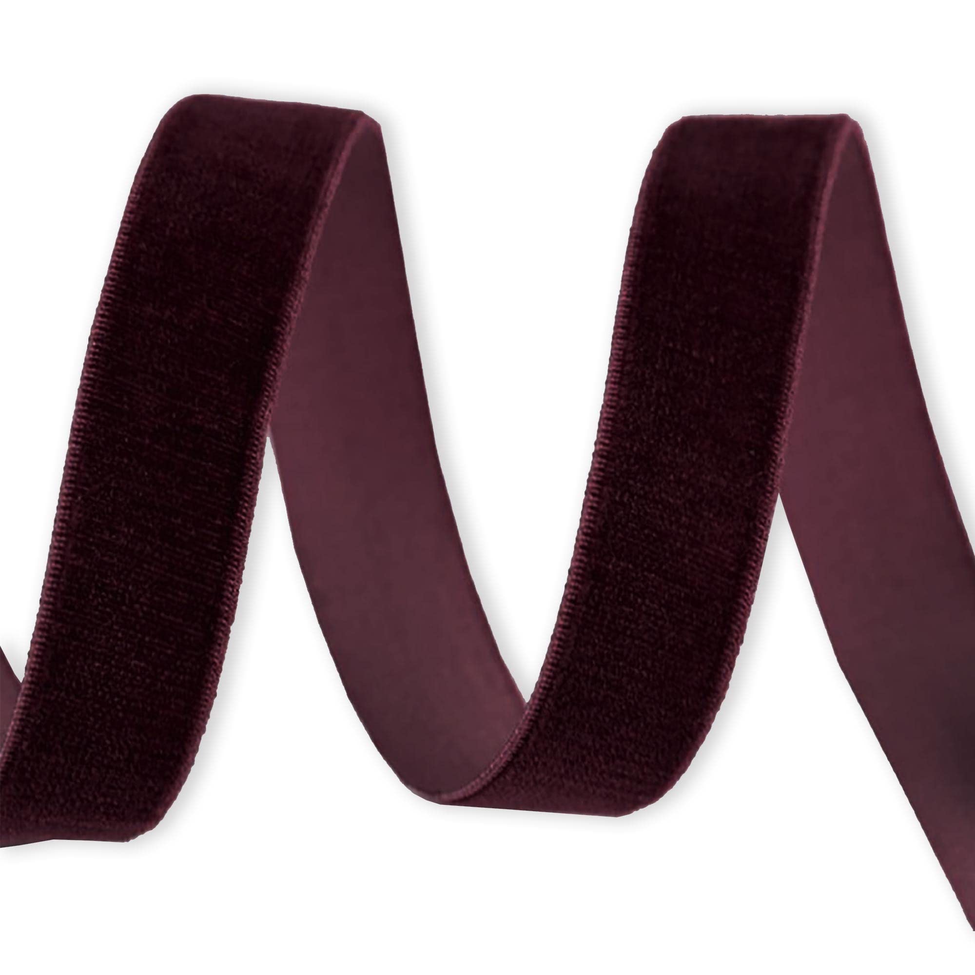 Habercrafts Burgundy 7Mm Velvet Elastic Ribbon Flat Stretchy Cord Flat Elastic Velour Tape Sewing Band Trimming For Skirts Trousers Waistbands Headband Masks Clothing Arts & Crafts (7Mm - 3 Meters)