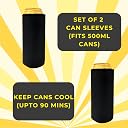 Outer Woods Sleeve Set of 2 – Fits 500ml Cans | Keeps Beer Cold up to 1.5 Hours | Easily Hide Drinks | Insulated Covers for Soda, Energy Drinks & More | Ideal for Travel, Parties, Camping (Blank) gallery image