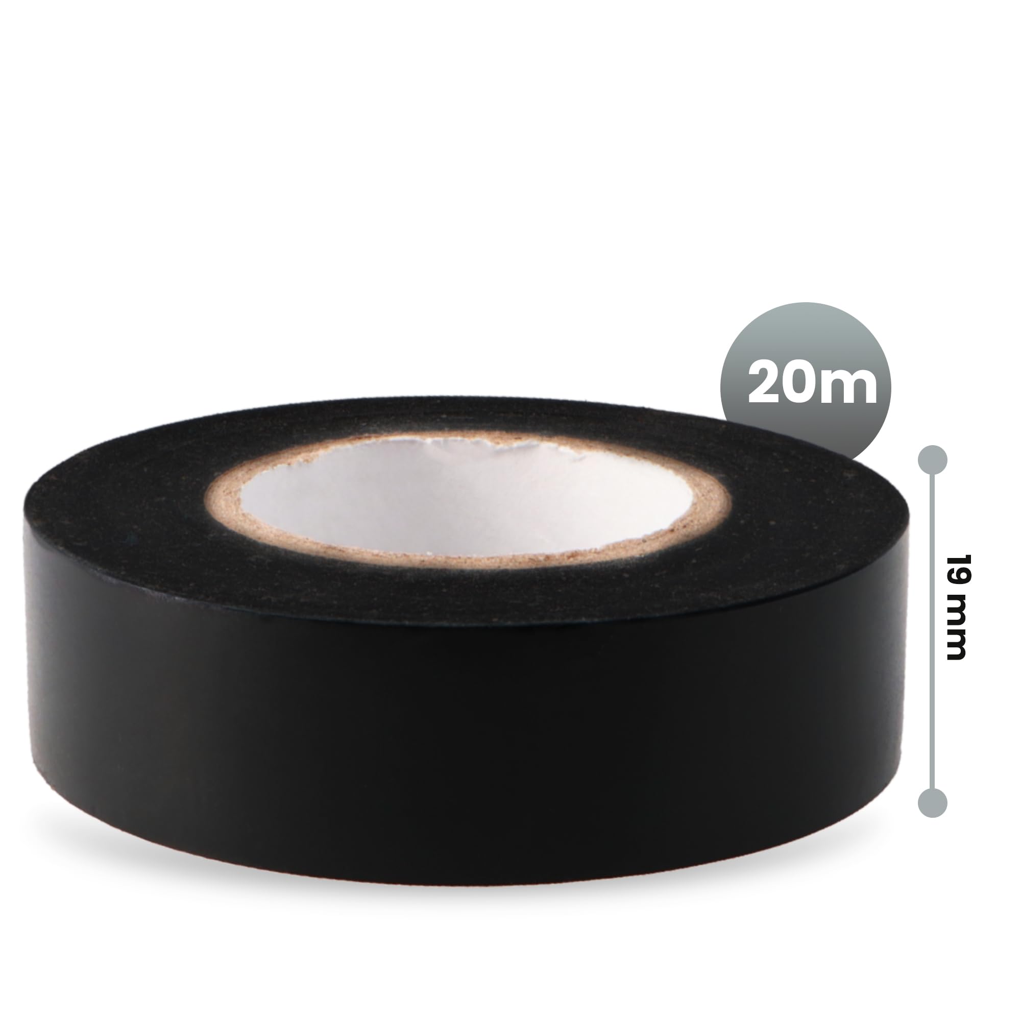 50x Cinta Aislante Reparadora 19 mm x 20 m de PVC Instalaciones Eléctricas Autoadhesiva Adhesiva Resistente al Calor para Aislar Proteger Agrupar Reparar Cables Eléctricos Negra