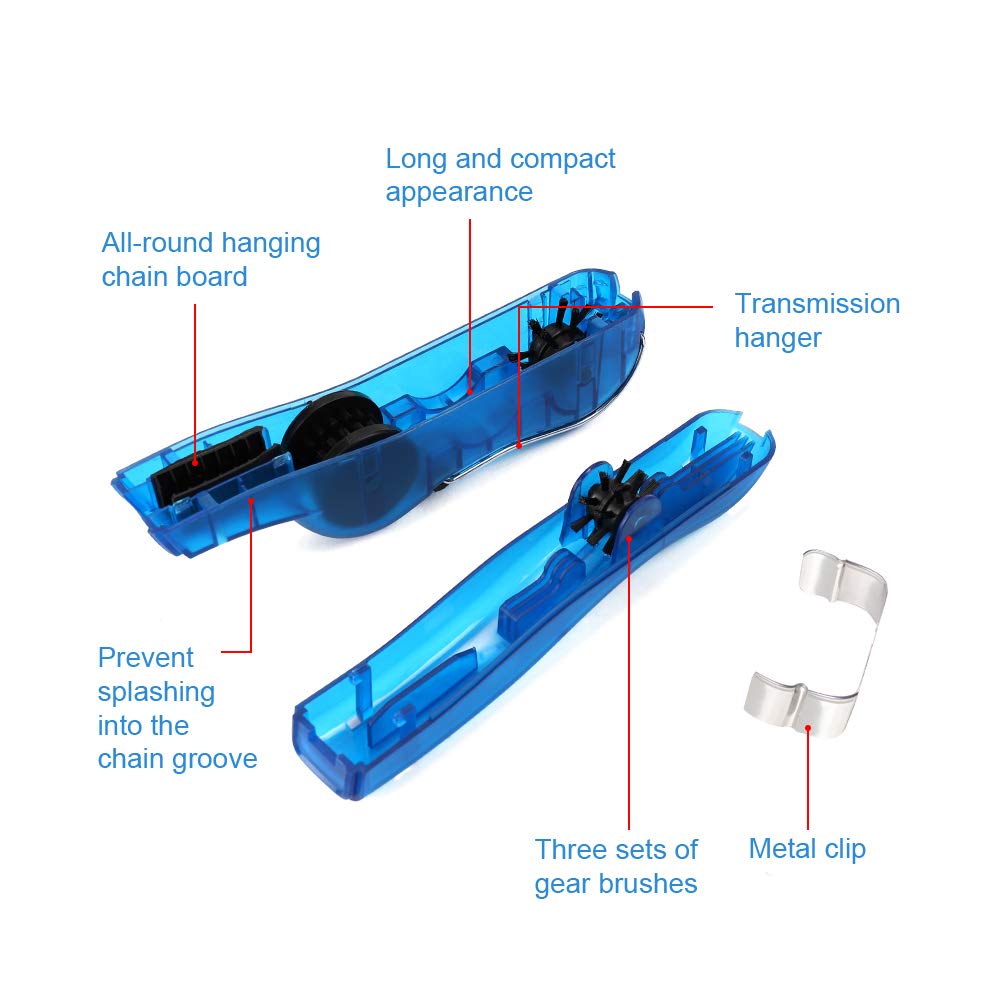 Kit De Nettoyage Pour Chaîne De Vélo SKYSPER - Nettoyeur, Brosse, Poignée - Pour Tous Types De Vélos
