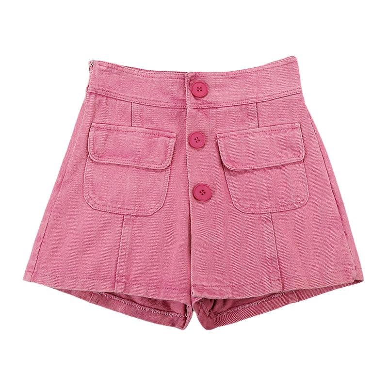 Short en jean délavé taille haute JYHBHMZG à jambes larges