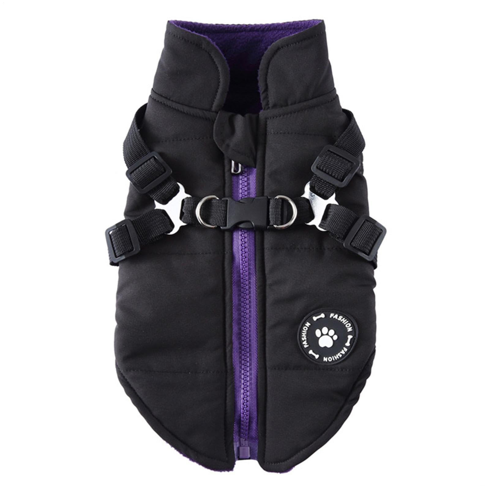 Waterproof Dog Coat With Harness, Adjustable Reflective pet dogs Harness Vest Winter Puppy Clothes With Chest Strap, Warm Coats & Jackets For Small Medium Large Dogs Winter Warm XS-2XL