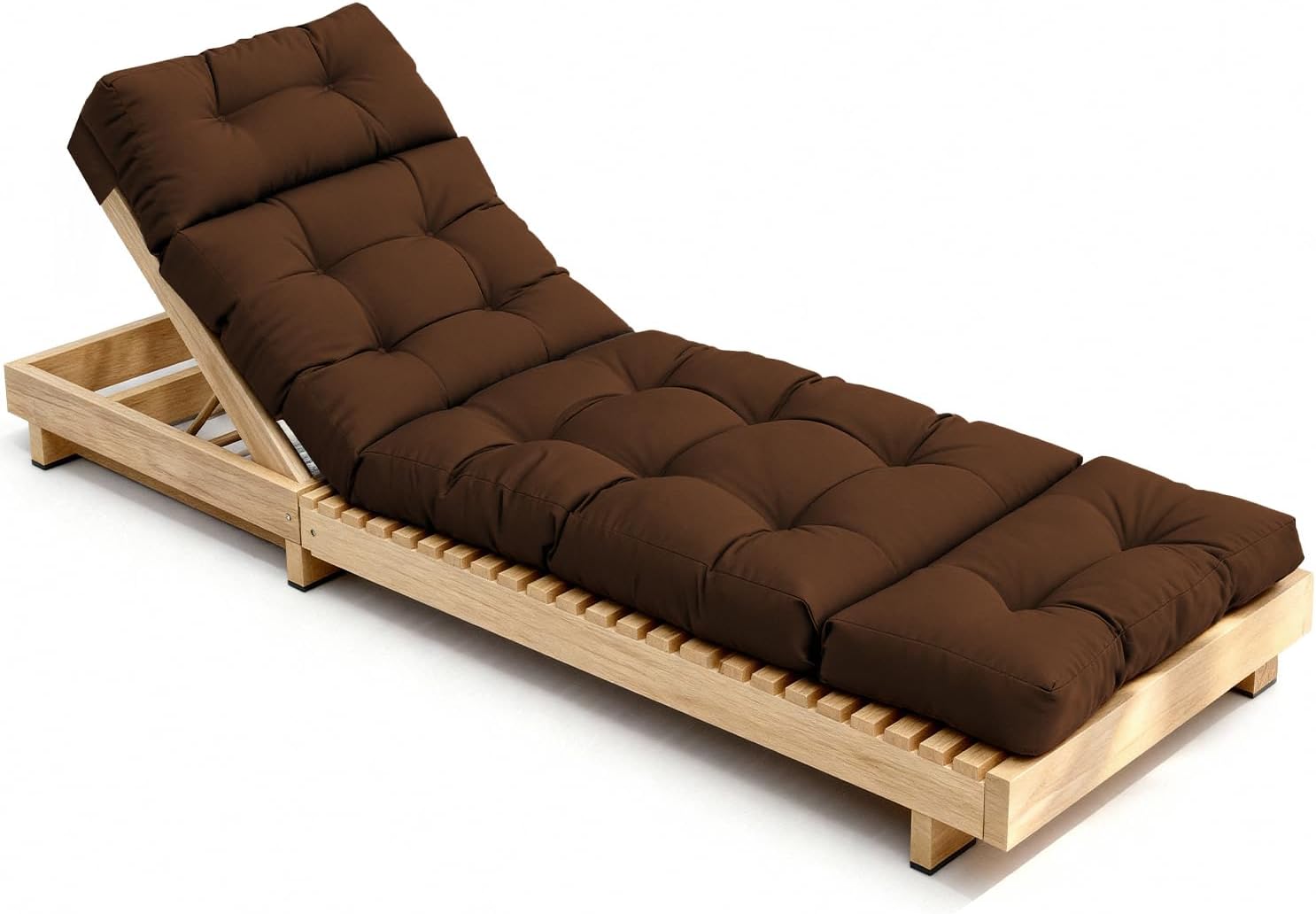 Outdoor Lounge Chair Cushions, Chaise Lounge Chair Cushions Replacement for Patio Furniture with Ties Waterproof Fabric Pool Chasie Cushion 74.4 x 22 x 4.7 Inches (Red)