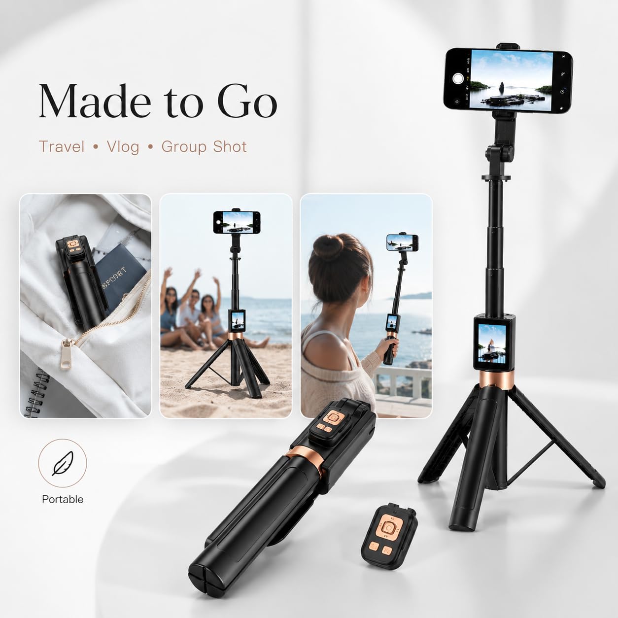 Selfie Stick per Telefono con Schermo Monitor e Telecomando Bluetooth, Treppiede Estensibile da 12-67 Pollici per Vlogging con Fotocamera Posteriore, TikTok Live, Nessuna App HD Mirroring,