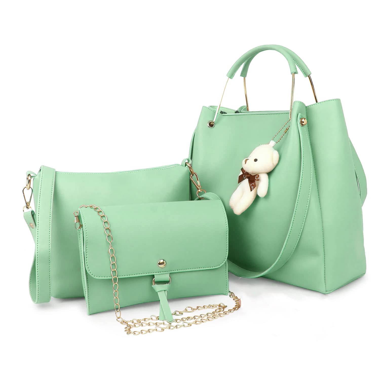 DANIEL CLARK Beautiful Office handbags for Girls and Women Set of 3 (Light Green) (B0BV2NNY3Z) Amazon Price History, Amazon Price Tracker