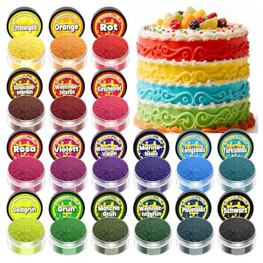 Lebensmittelfarbe Pulver - 18 Leuchtende Farben Lebensmittelfarbe Set, Hochkonzentrierte Pulver Food Colouring zum Dekorieren von Kuchen, Backen, Schleim, Vegan - 2g