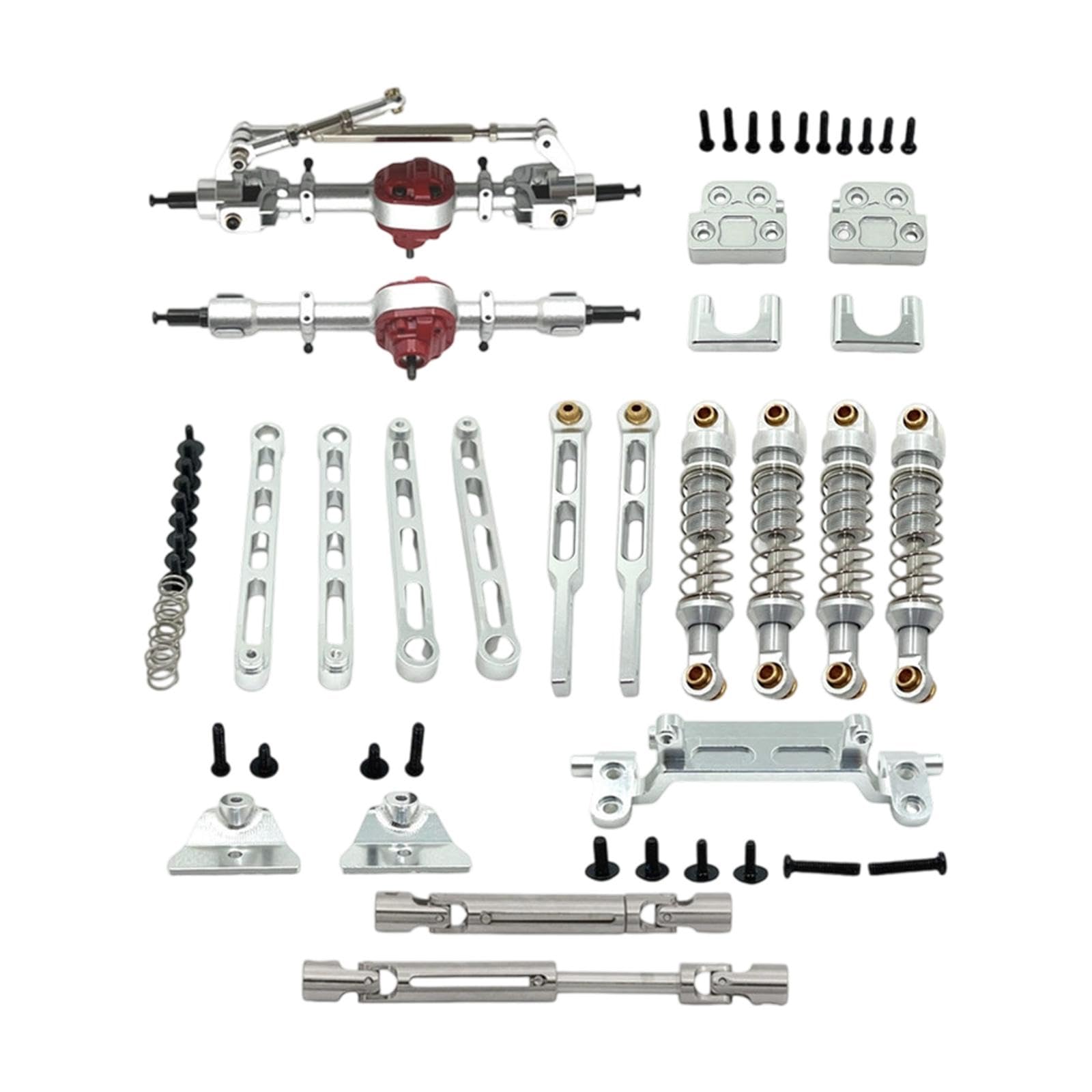 RC Car Assale Metallo Tiranti Supporti Ammortizzatore Parti Veicolo Telecomandato Sostituzione Facile Adatto per Modelli MN82 MN82T LC79 MN82S Mn82pro, Argento