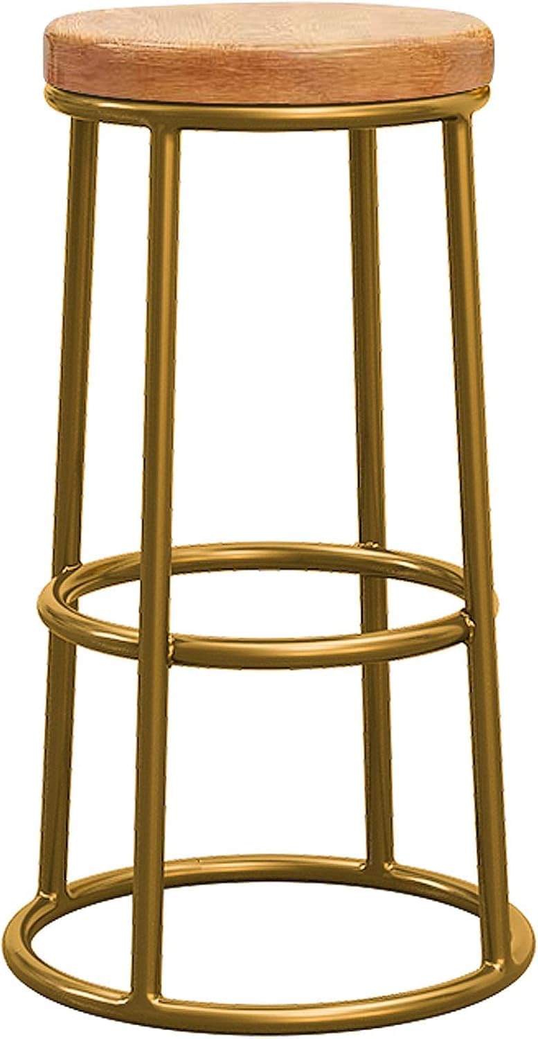 Tabouret de bar à hauteur de comptoir 75cm stable en bois massif anti-rayures pour îlot de cuisine