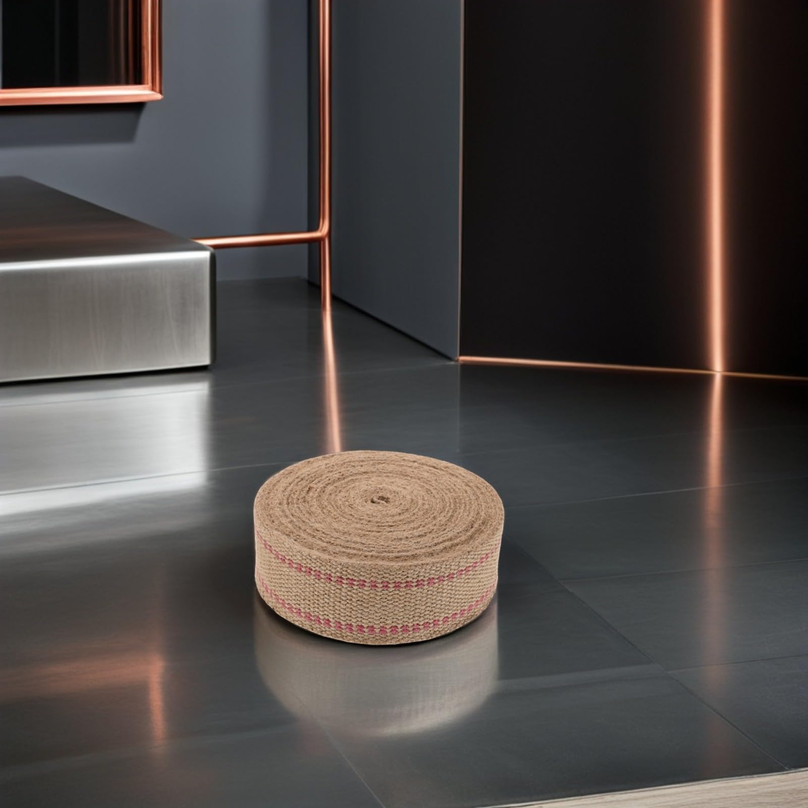 Rotes Juteband Bastel Jute Gurtband mit Roten Streifen Robust und Atmungsaktiv für Stuhlreparaturen und Gartenbinden