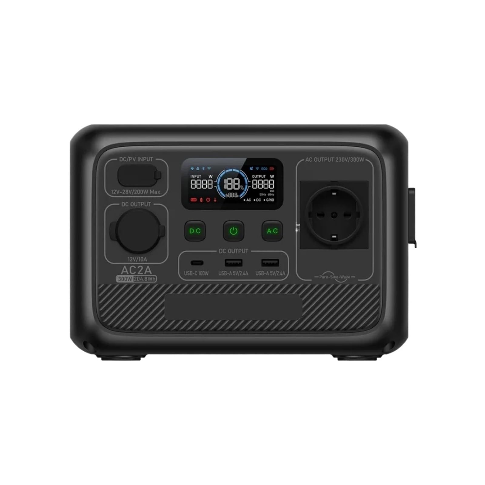 Central Eléctrica Portátil | 300W 204Wh, Generador Solar For Acampar Al Aire Libre Ligero Y PortáTil