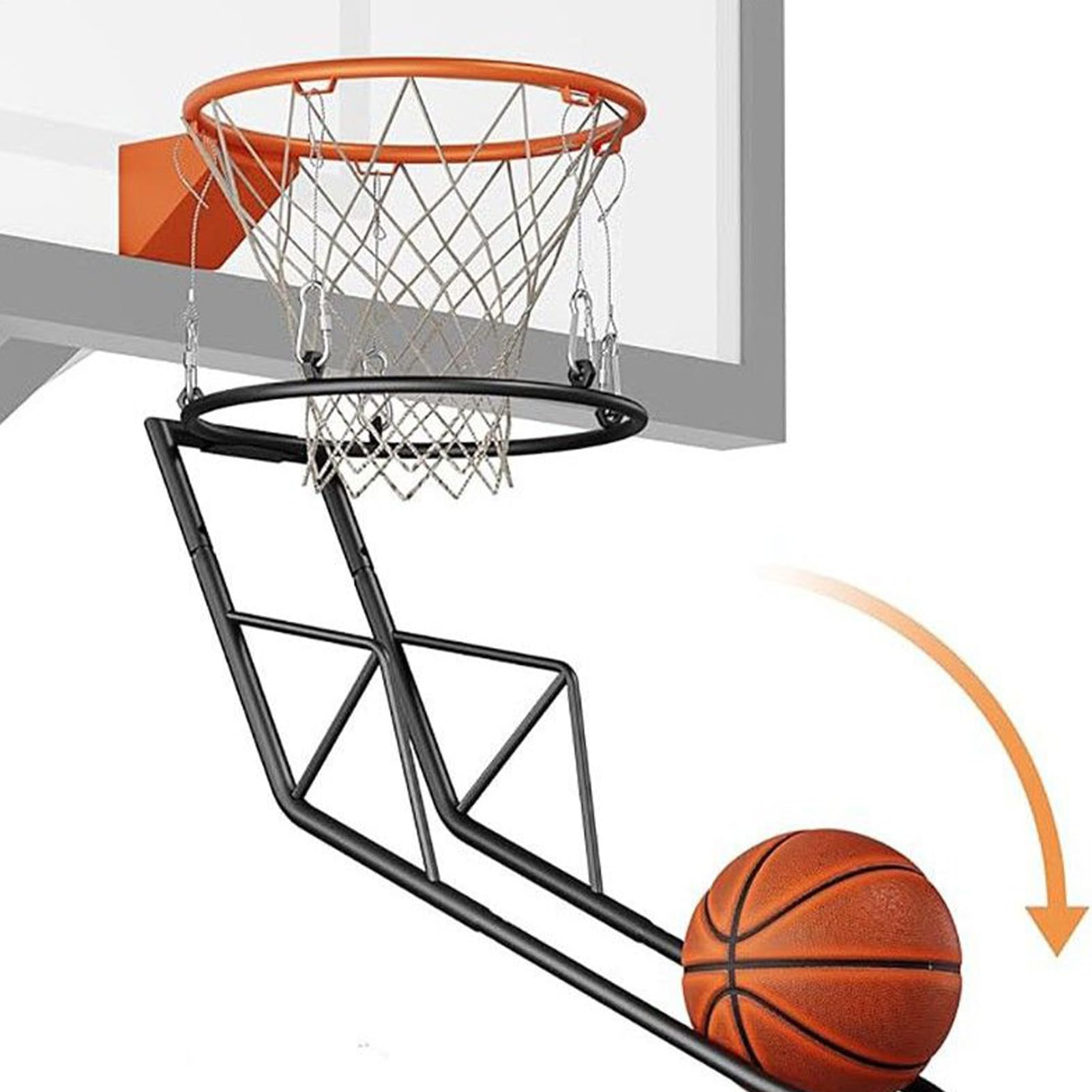 Rücklauf-Aufsatz Für Basketballkörbe Metallisches Trainingszubehör | Basketball Auffangnetz Für Spielfeld, Garten, Draußen, Tür, Training, Schule, Sporthalle, für Teenager und