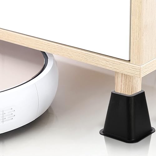 Miniatura 5 de Mezchi Paquete de 6 elevadores de muebles de cama, 6 pulgadas de alta resistencia para sofá, silla, gabinete, escritorio, plástico ABS duradero,
