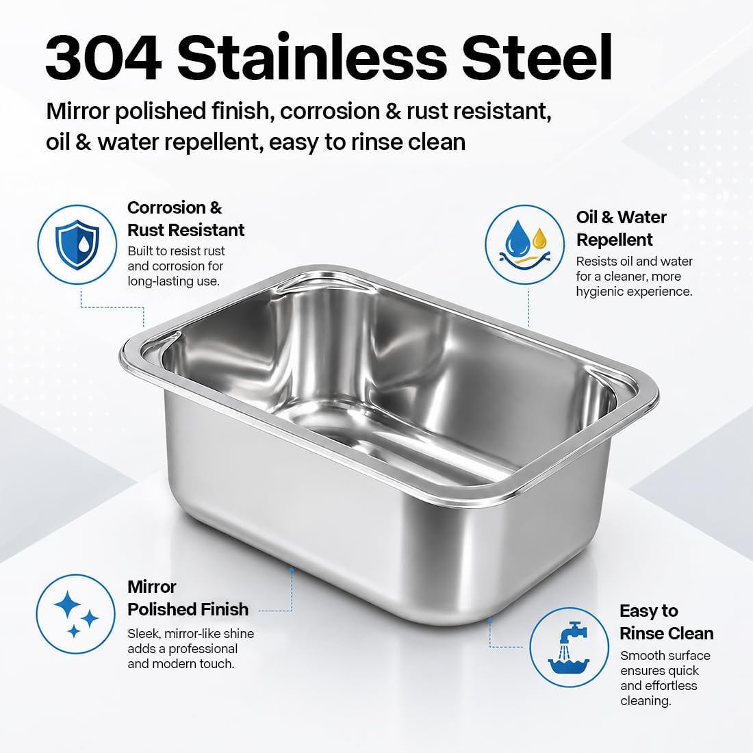 15 x 11 Inch Undermount RV Sink with Cutting Board, Stainless Steel