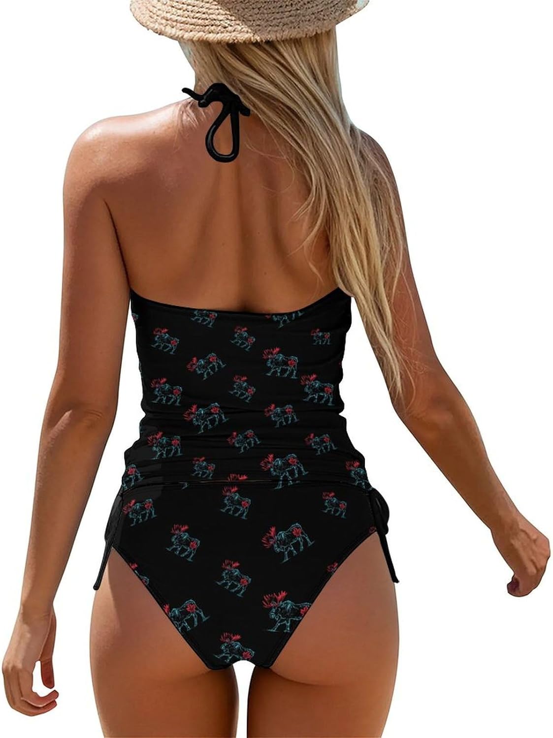 Canadian Moose Women's Tankini Swimsuit Two Piece Tummy Control Bathing Suits Tie String Swimwear