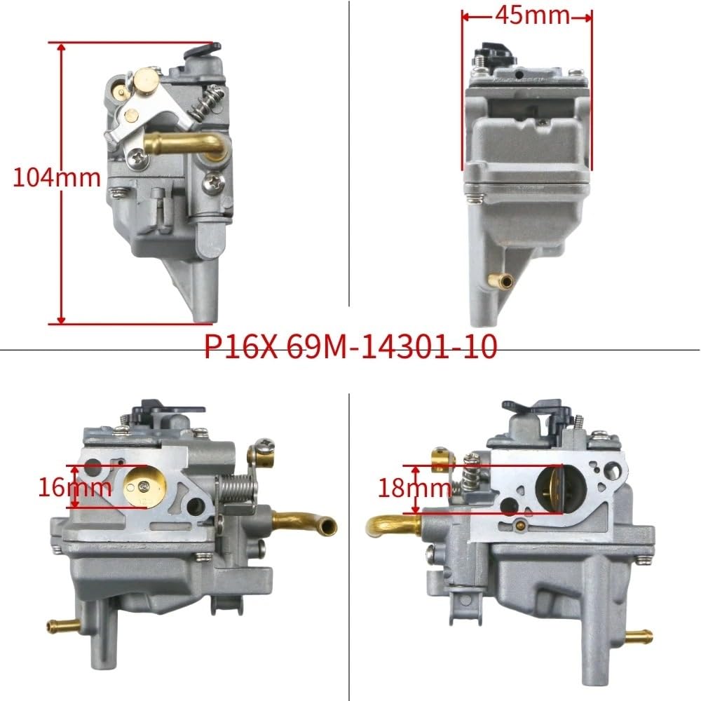 Carburatore Per 69M-14301-10 4 Tempi 2.5HP F2.5 Per Motore Fuoribordo Sostituisce 69M-14301-11 69M-14301-12 -00 69M-14301 Motore Motori Carburatore
