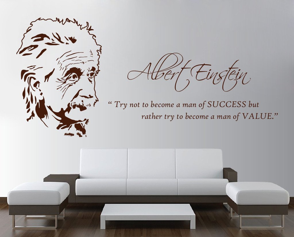 DECOR Kafe Home Decor The Legend Albert Einstein Wall Sticker, Wall Sticker for Bedroom, Wall Art, Wall Poster (PVC Vinyl, 132 X 66 CM)