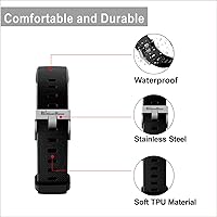 Vista 3 de Muñequeras de repuesto para S5 Fitness Tracker (para todas las marcas), correa de repuesto para reloj inteligente delgado, rastreador de actividad